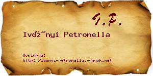 Iványi Petronella névjegykártya